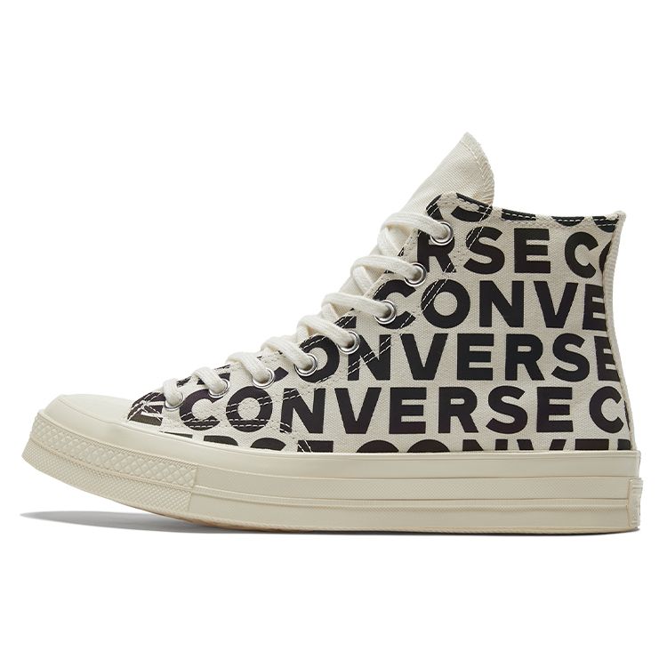 Converse Chuck Taylor All Star 1970s Comfortable Versatile Trendy High-Top Canvas Shoes Unisex Sneakers Off-White Black 172511C