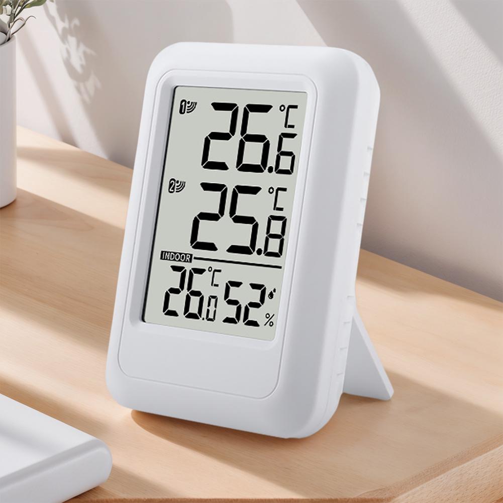 Wireless Weather Station Indoor Outdoor Thermometer Foladable Stand Temperature and Humidity Monitor for Desktop
