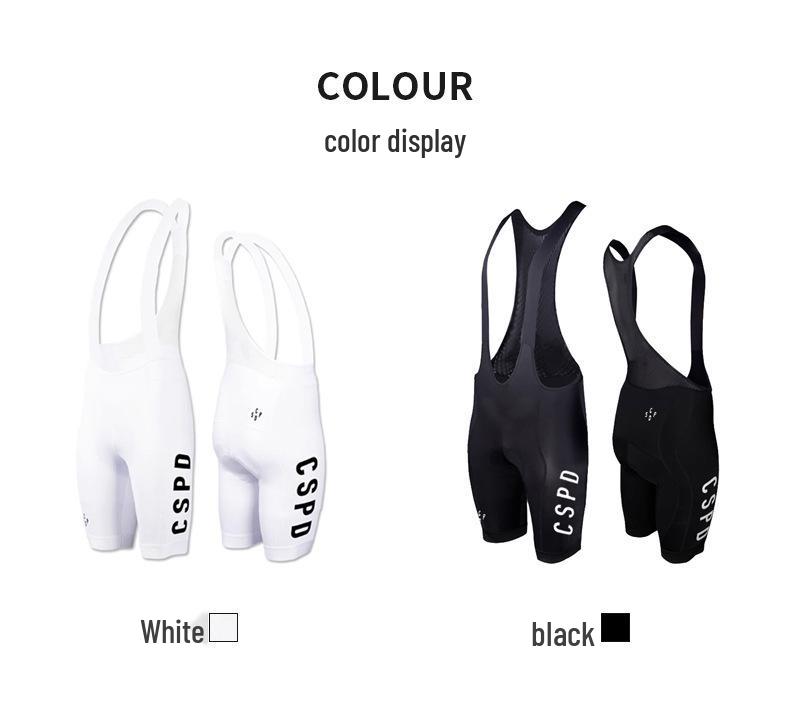 CSPD Summer Black & White Cycling Bib Shorts for Men & Women - Road Bike Sportswear, Hot Style 5-Point Design.