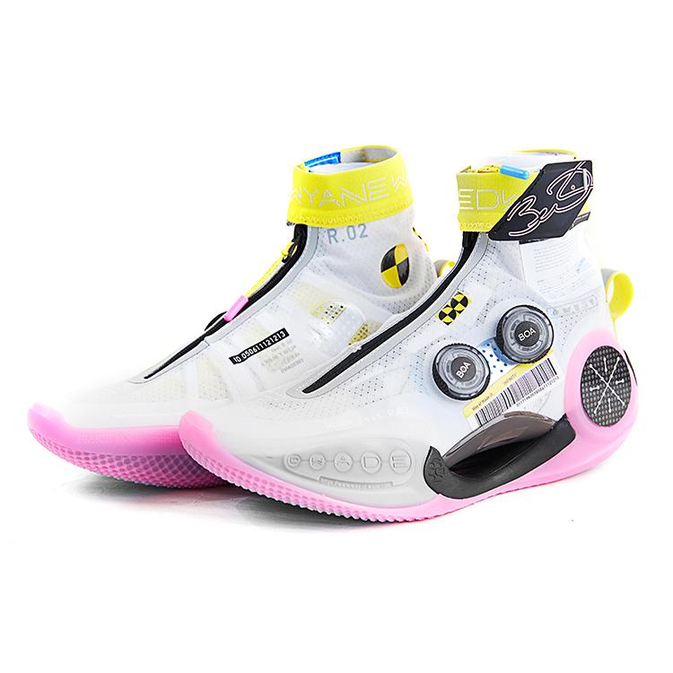 Li Ning WOW 9 Way Of Wade 9 Infinity Test R2 Tessuto, Pelle Sintetica, TPU Resistente all'Abrasione Traspirante High top ABER002-5