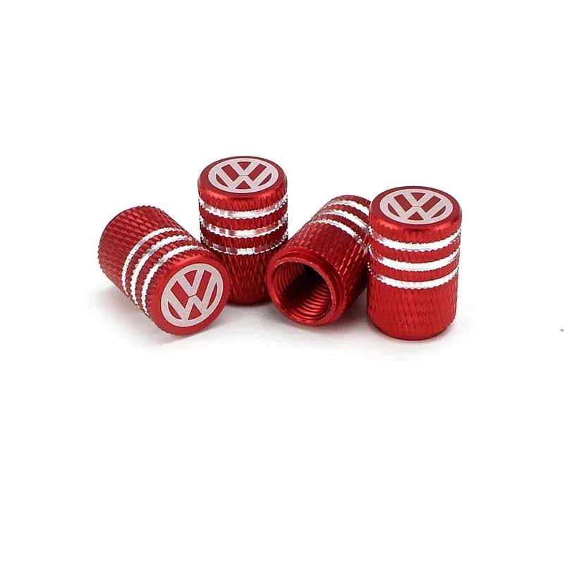 Neue 4 Stück Auto Rad Reifen Ventilkappen Reifenfelge Ventilschaftabdeckungen für Volkswagen Rline Golf GTI Bora Passat Jetta Käfer Tiguan Sciro