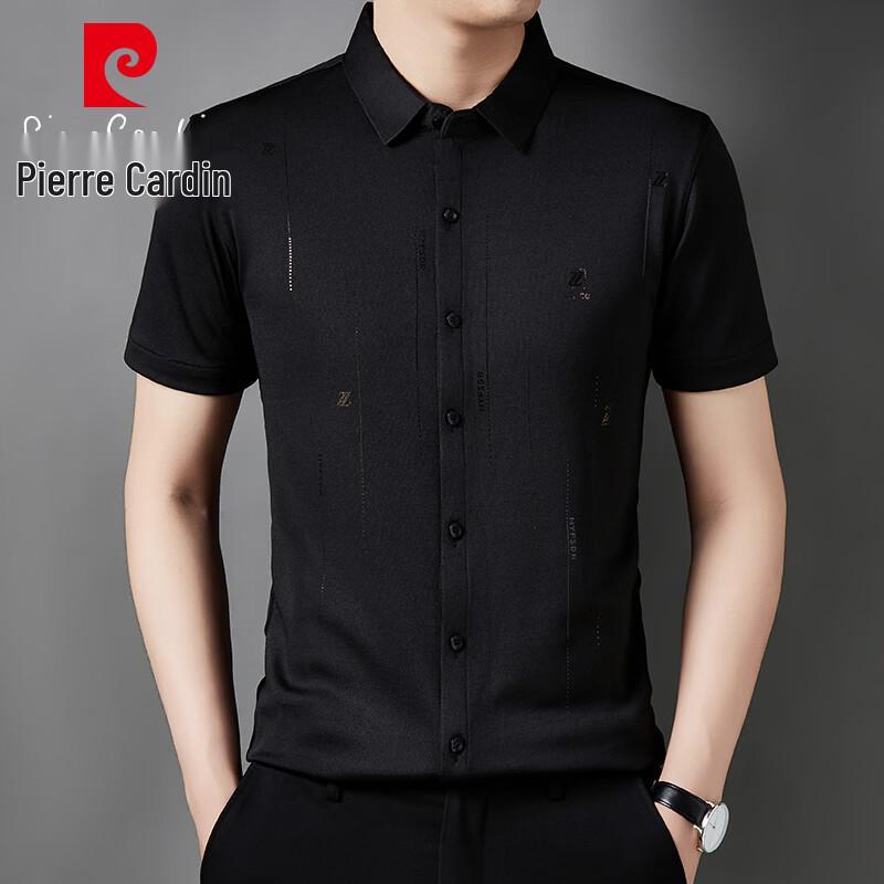 Мужская повседневная рубашка с коротким рукавом Pierre Cardin XXL чёрный