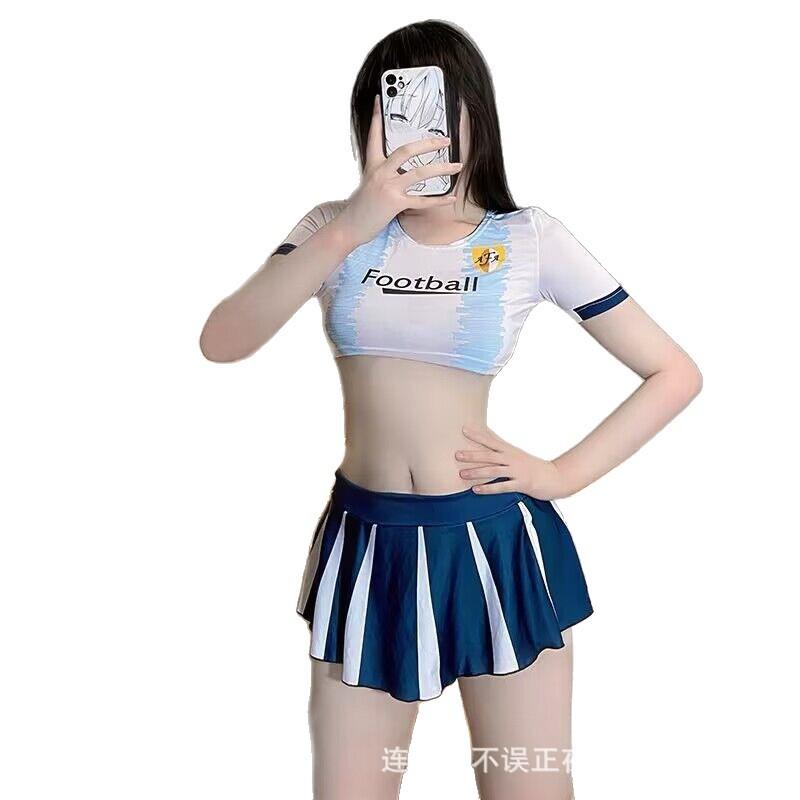 Sex Lingerie Sexy Dynamic Football Baby Student Pure Desire Uniform Seduction Split Outfit Cos Cheerleader Suit