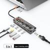 10-in-1 Transparent Type-C USB Hub Expansion Dock