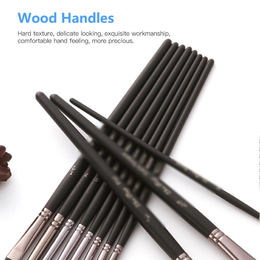 Soft Synthetic Fine Hair Professional Paint Brushes Flat Round Paint Brushes Face Painting