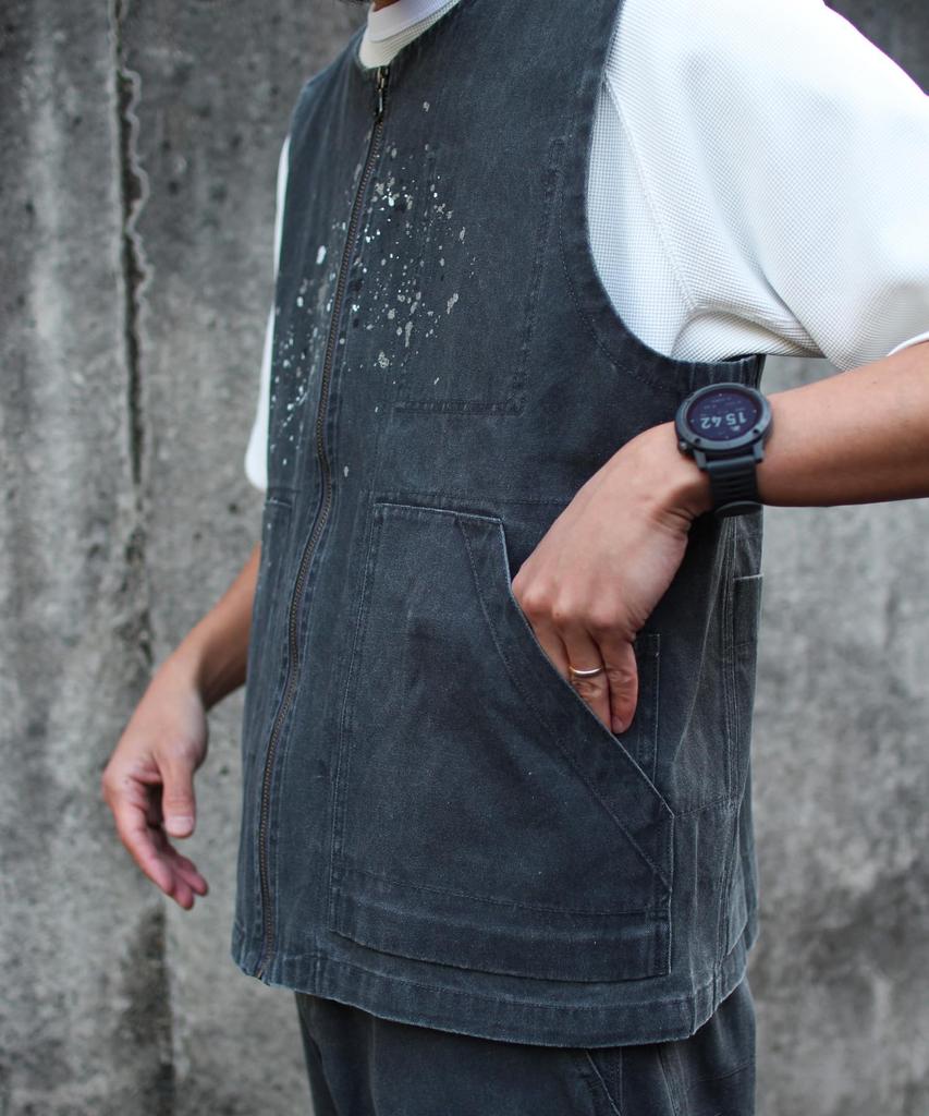 Snow Peak Sulfur Dyed Fade Painted Vest Outerwear Vest CHARCOAL M VT-26SU004 Mid-layer Men's Women's