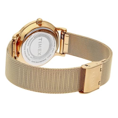 TIMEX TRANSCEND 34MM Women's Watch, TW2V52300, Black Dial, Brass, Mineral Glass, Quartz, Japanese Movement, Gold
