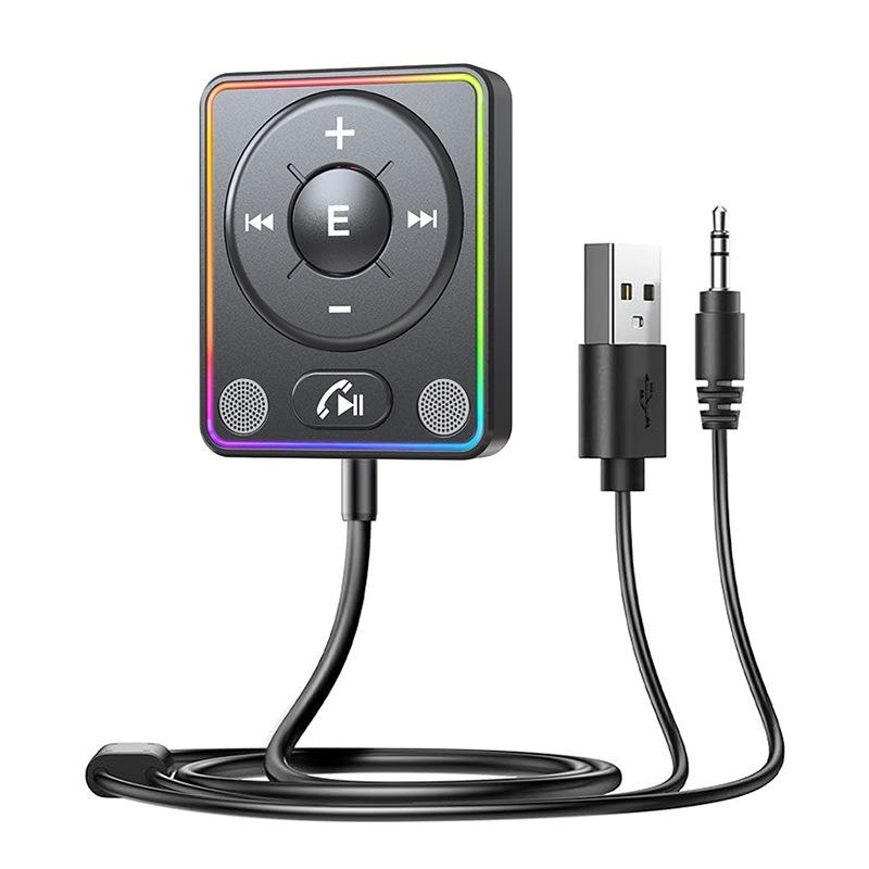 Bluetooth 5.4 Car Adapter With Dual Mics And Noise Cancellation, AUX Bluetooth Car Kit For Hands-Free Calls And Stereo Audio