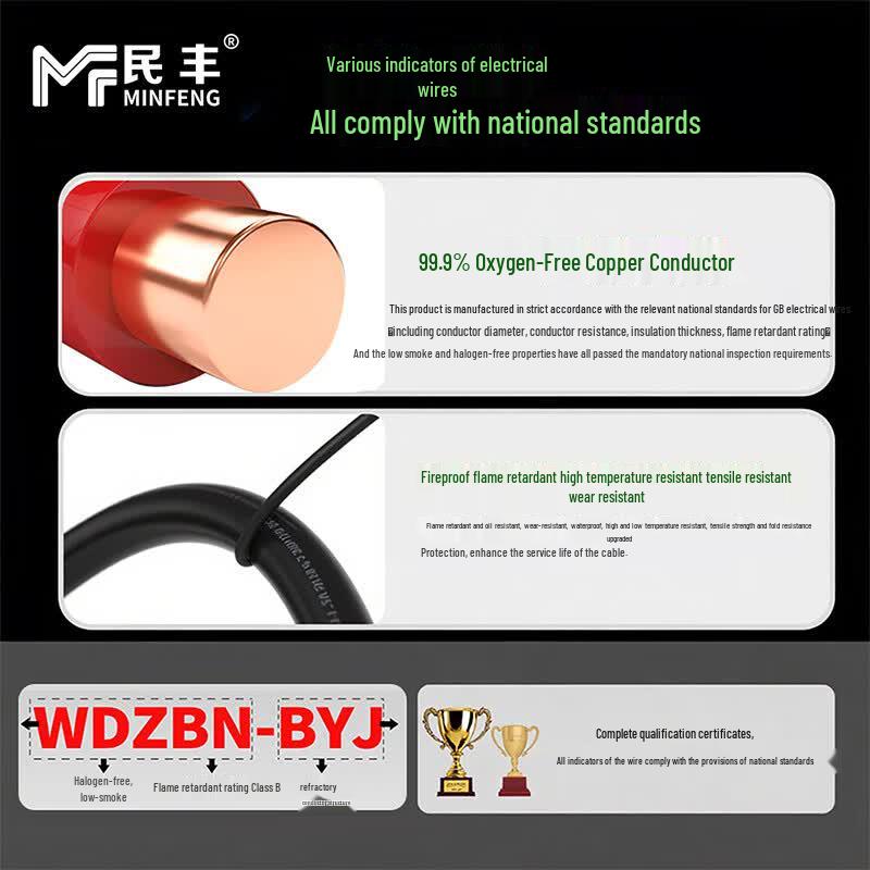 Minfeng WDZB-BYJ Copper Core Low Smoke Halogen-Free Flame Retardant Wire