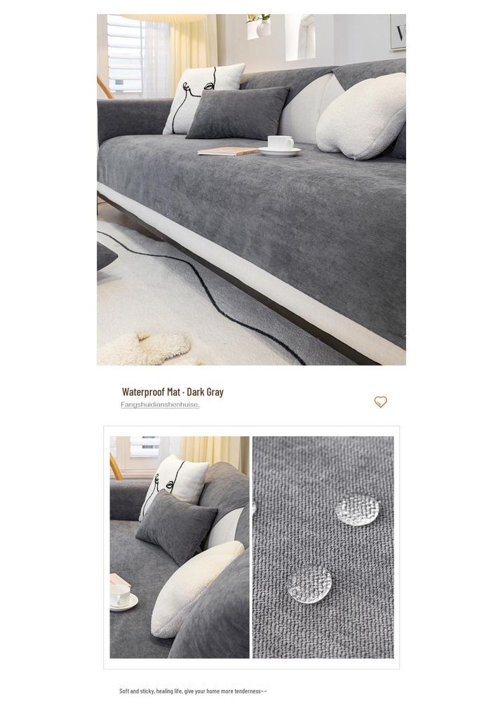 Chenille Waterproof Non-Slip Sofa Cover - Urine and Scratch Resistant Seat Protector