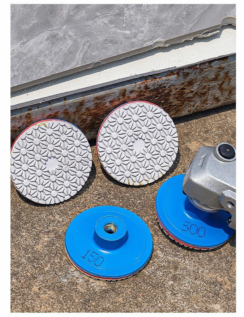 Integrated Stone Trimming Polishing Disc, Diamond Polishing Pads Marble Granite Gemstone Grinding Wheel, Wet Dry Polishing Pads