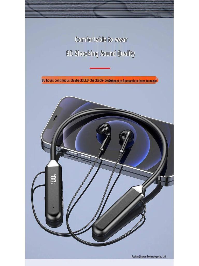 2026 Wireless Neckband Bluetooth Headphones - Comfortable for Long Wear, Unisex, Ideal for Sports, with Large Battery Life