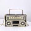 2024 Luxury Designer Full Diamond Evening Clutch Bag Ladies 3D Rhinestone Radio Handbag Fashion Party Shiny Crystal Shoulder Bag
