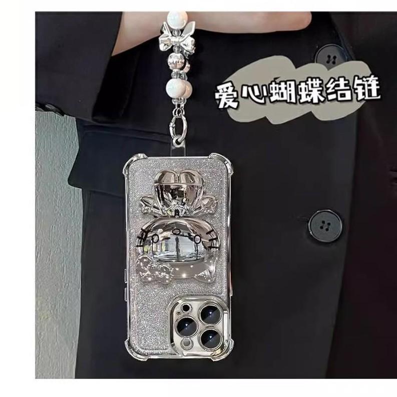 Electroplating Anti-drop KT Cat Mirror Bracket Is Suitable for Huawei P80 Mobile Phone Case Nova15 Lens Film Bracelet Fashionable Women