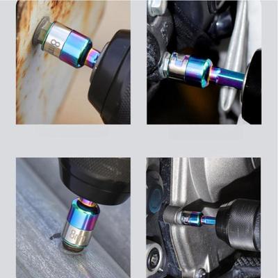 1/4Pcs Ratchet Socket Batch Adapter Tools Metal Sleeve Wrench 8mm Hexagonal Shank Impact Sockets Spanner Power Drills Converter