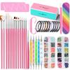 YIKOOLIN 46in1 Professional Nail Art Set with UV LED Nail Lamp Dry Charging Dual Purpose Nail Drill Acrylic Starter Set
