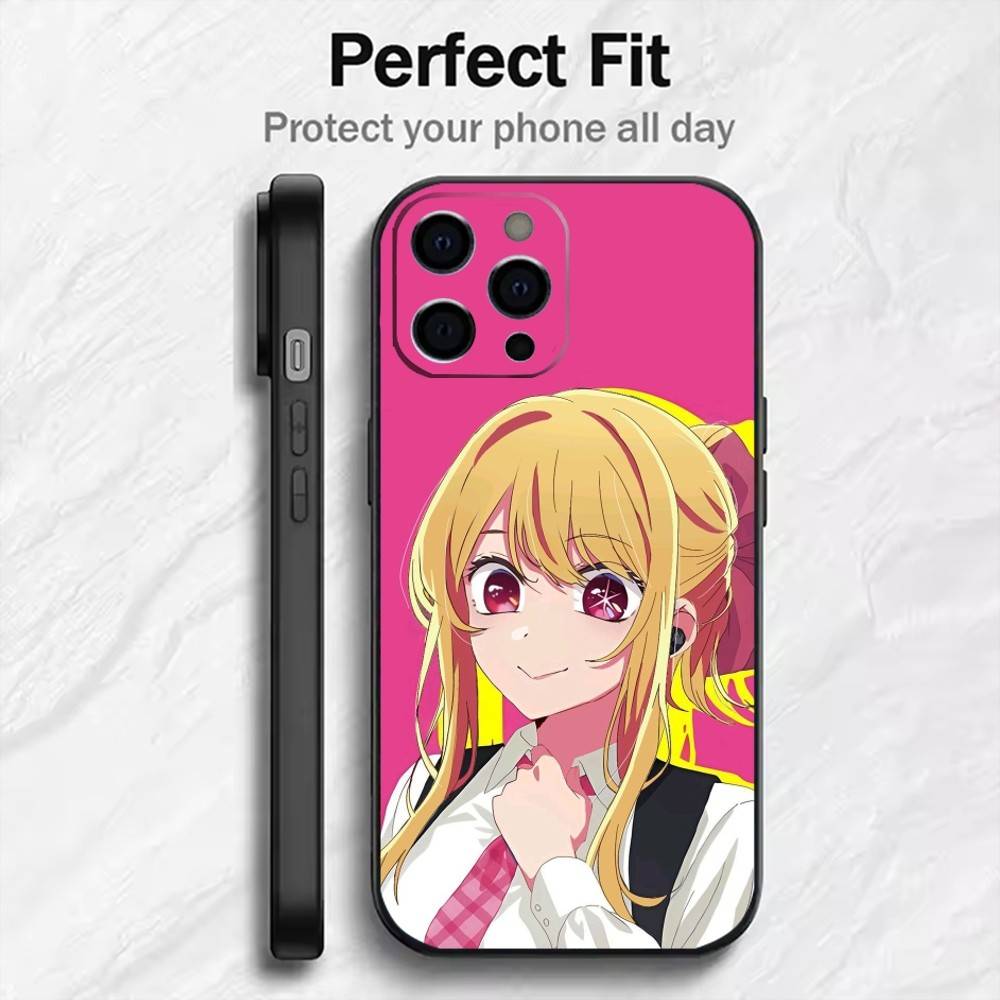 

O-Oshi N-No K-Ko Ruby Hoshino Phone Case For iPhone17,16,15,14,13,12 Plus,Max Soft Silicone Black Cover iPhone15pro