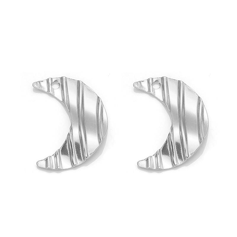 10Pcs/Lot Stainless Steel Earring Pendant Steel Gold Stripe Multi Size Style Pendant Diy Fashion Earhook Necklace Accessories