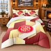 Printed 3Pcs Bedding Set Girona FC Pattern Bed Sheet Pillowcase For Bedroom Decor