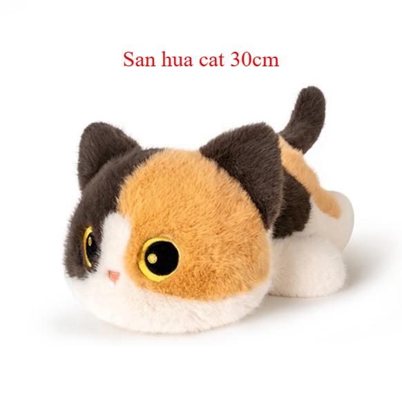 Cartoon Cat Plush Toys Cute Animals Siamese Kitten Lovely Stuffed Doll Black Cat Pendant KeyChain Plushie Birthyday Xmas Gift