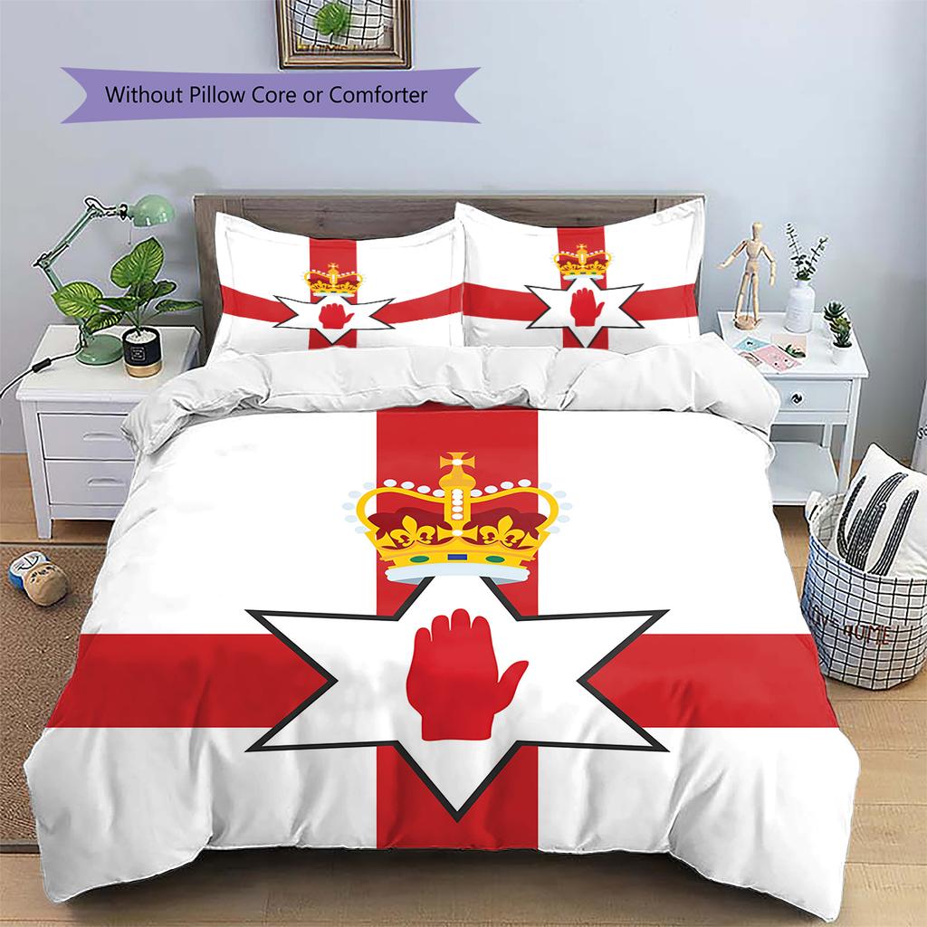 Biancheria da letto con motivo Ulster, Set piumone Copripiumone Federa Regalo di compleanno per la casa (1 * copripiumino + 2 * federa, senza nucleo)