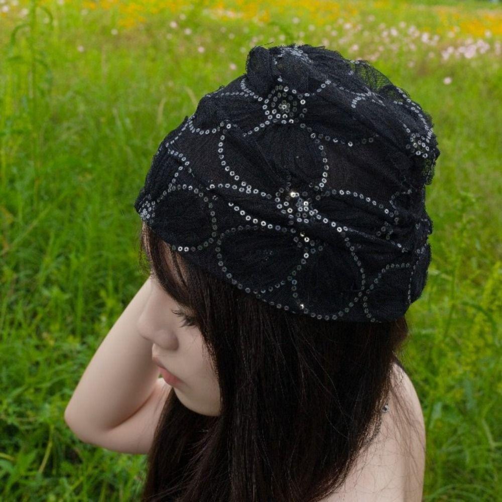 Hollowed Out Rural Style Hat Breathable Baotou Hat Fashionable Bandanas Hair