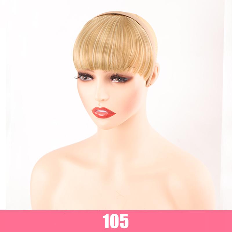 Synthetic Heat Resistant Hair Neat Fringe With Braids Headband Blunt Bangs Hair Extensions For Women Hairpieces