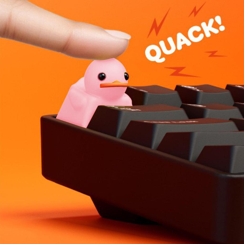 Cute Yellow Duck Resin Keycaps Single Keyboard Key Ca Cover Cartoon Decor Game Accessories Tension Relief Toy Replacement Parts