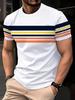 Men's 3D Printed Casual Crew Neck T-Shirt with Unique Digital Print - Breathable Polyester,Machine Washable,Summer-Ready