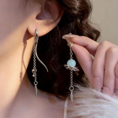 AB Planet Tassel Earrings Ins Temperament Fashion Stud Earrings 2026 New Earrings