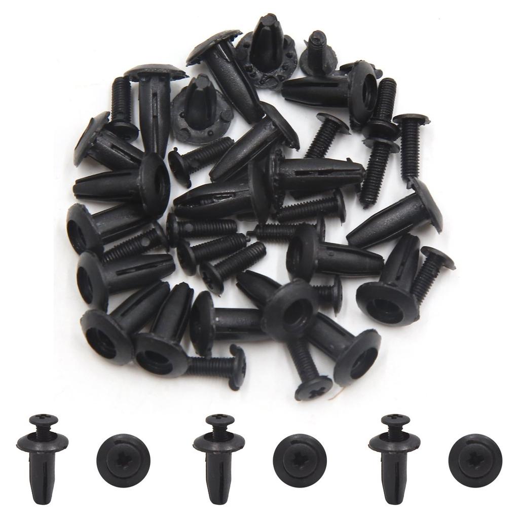 uxcell Plastic Rivets Black Car Splash Guard Push Fastener Clip 4.5mm Pack of 20