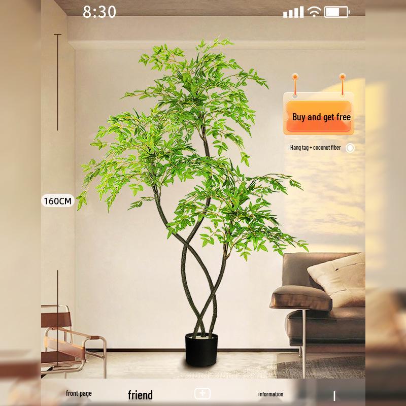 Nandina Luxury Artificial Tree - Indoor Floor Decoration & Bionic Green Plant Potted Ornament