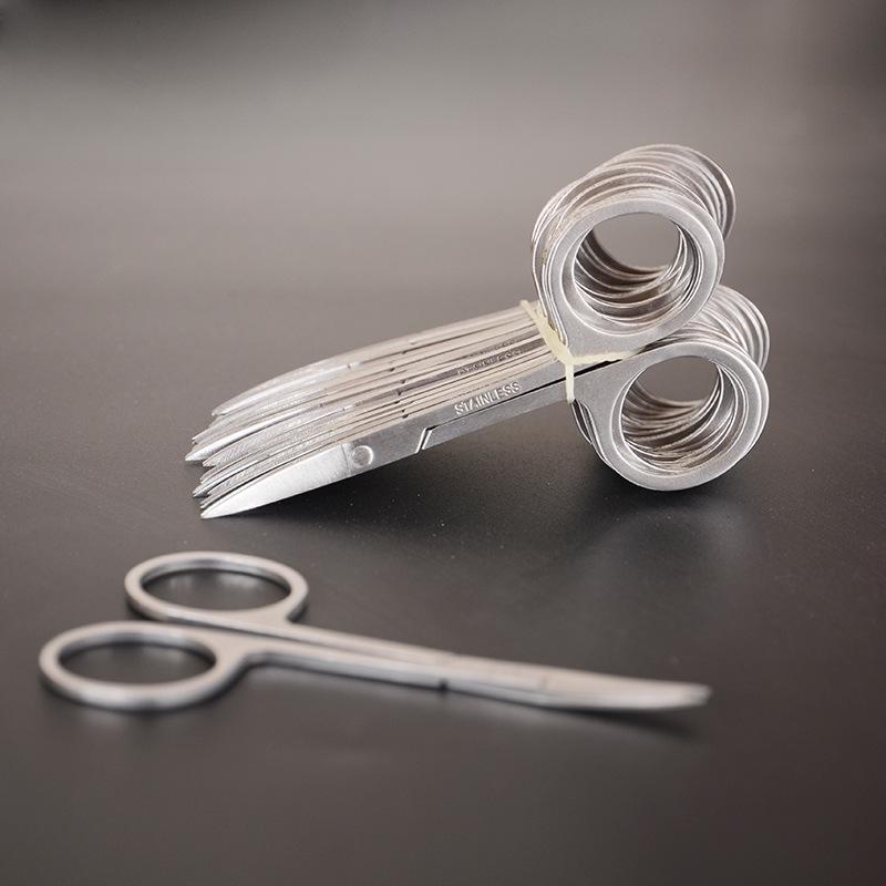 Stainless Steel Curved Eyebrow Scissors for Precise Trimming and Eyelid Tape Application