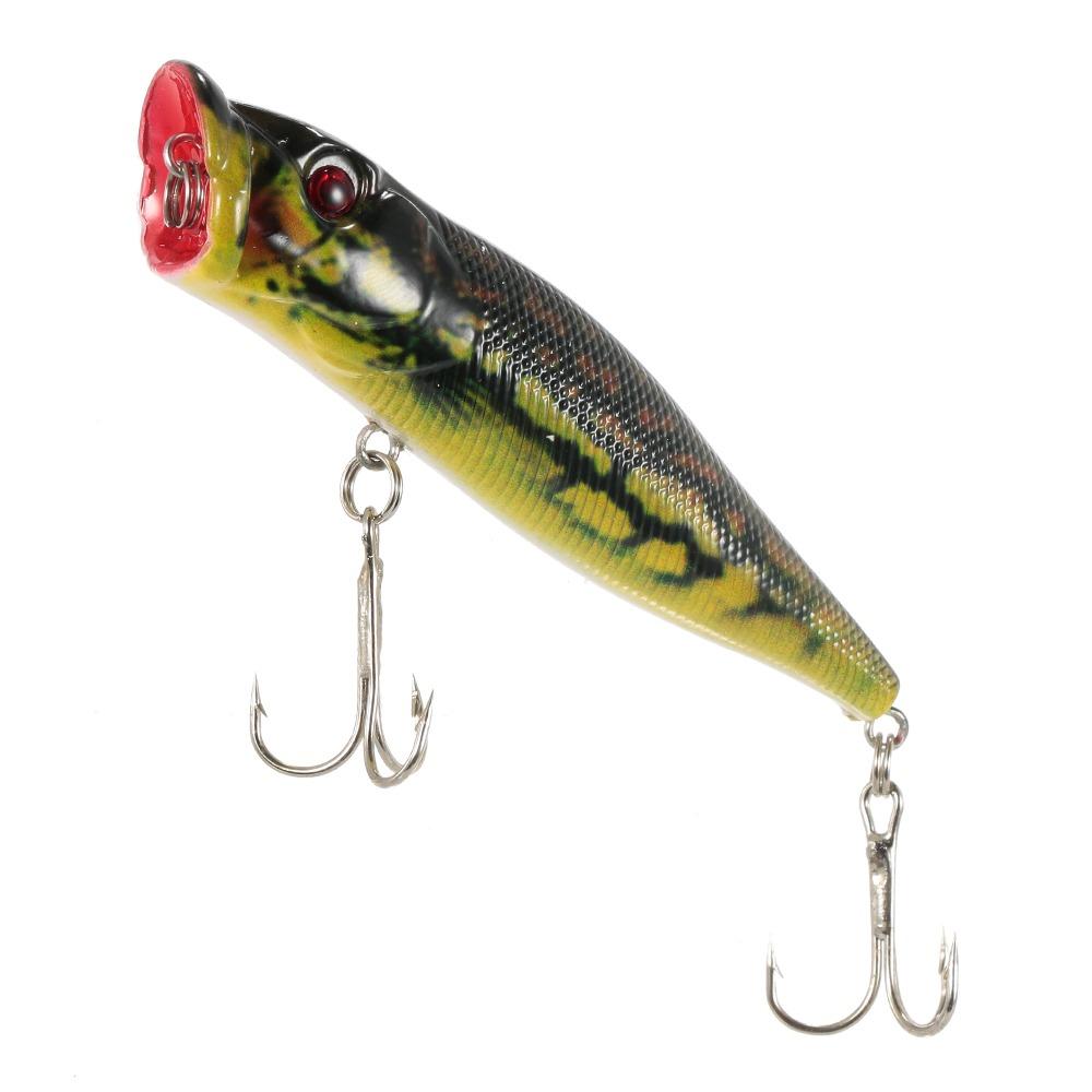 4PCS ABS Surface Popper Bait with Double Hooks Floating Wobbler Bait  Trout Fishing