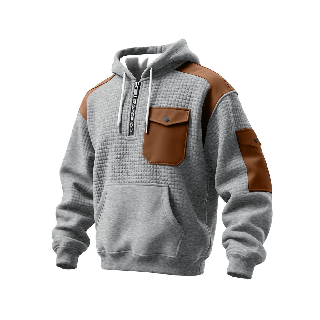 Men's Solid Color Sweatshirt Hoodie Men's Sports Large Size Casual Sweatshirt