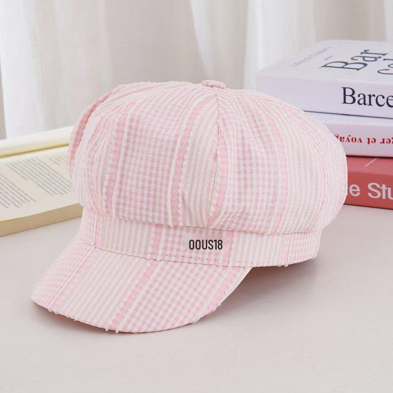 2026 Colorful Plaid Octagonal Hat - Women s Spring/Summer Versatile Beret розовый