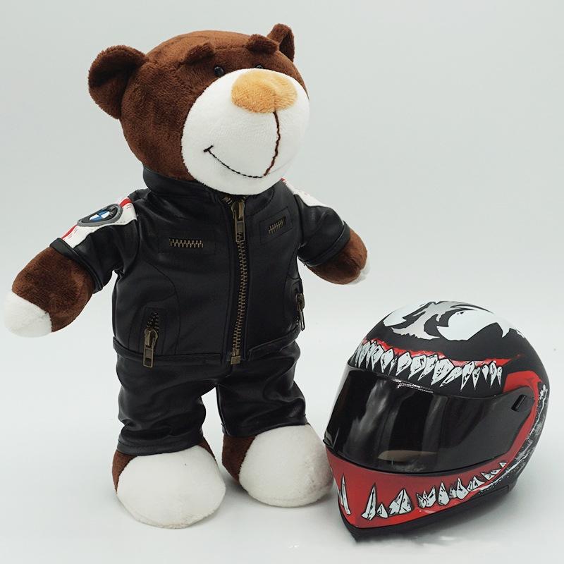 Kawaii helmets and teddy bears motorcycle decorations cute anime-filled soft stuffed toys as holiday gifts for friends
