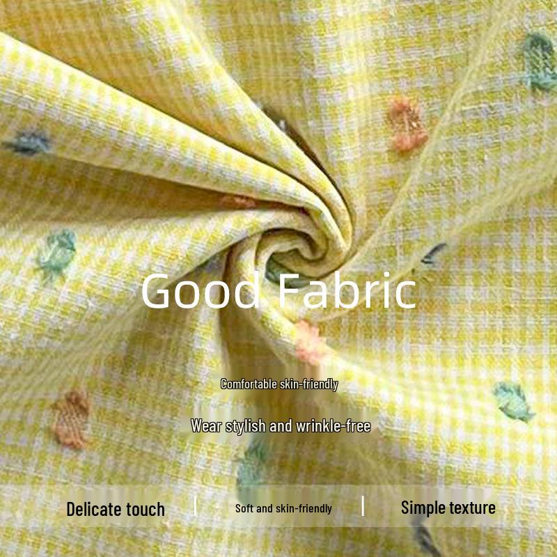 Dopamine Yellow Polka Dot High-Waisted Wide-Leg Pants for Women, Petite, Spring/Autumn 2025, Lightweight, Floor-Length