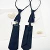 Unisex Adjustable Length Black Ties with Metal Butterfly Linked Vintage Punk Pre Tied Necktie Preppy Uniform Neckwear