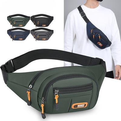 Wasserdichte Bauchtasche für Herren, Große Kapazität, Crossbody Sling Bag, Mehrere Taschen, Gürteltasche, Outdoor-Reise-Brusttasche