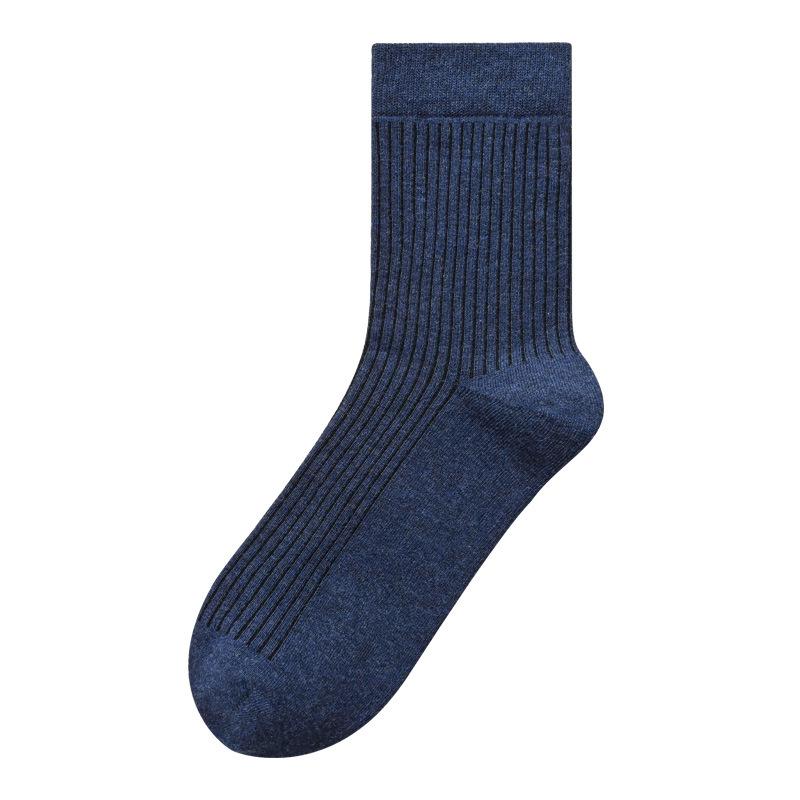Cotton Socks, All-cotton Men's Business Mid-calf Socks, Anti-odor, Sweat-absorbing, Strip, Autumn Pure Cotton Long Socks