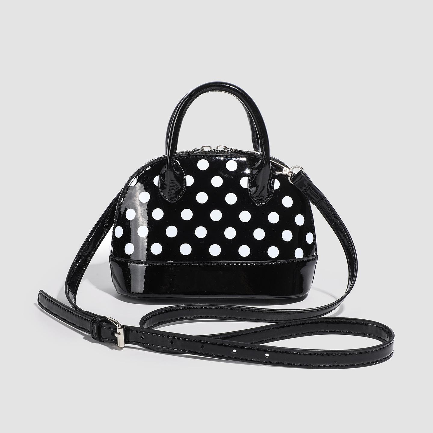 

Повседневная милая портативная маленькая сумка в горошек, женская новая повседневная модная сумка-мессенджер для поездок на работу чёрный