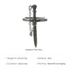 Goth Dark Style Black Cross Sword Rings for Women Vintage Stainless Steel Chain Skull Tassel Rings Punk Jewelry Personal Gift