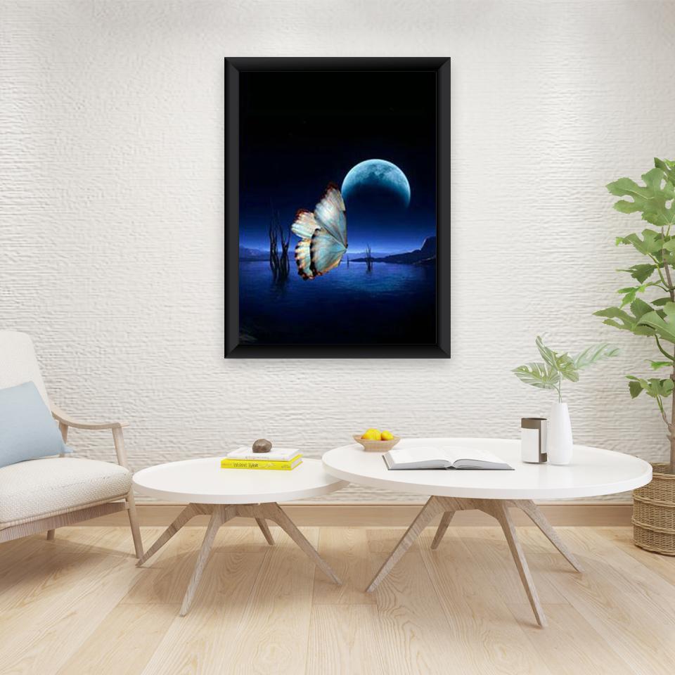 Diy 5D diamantová malba Plná kulatá vrtačka Butterfly Diamantové vyšívání Mosaic Cross Stitch Kit Domácí dekorace Nástěnné umění Dárek
