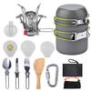 High Quality 12PCS Cooking Set Eco-friendly Aluminum Outdoor Camping Cookware With Carrying Mesh Bag Stove Pots and Pans