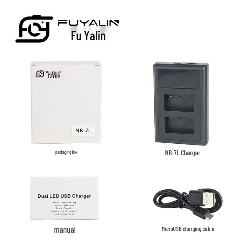 NB7L Dual LCD Charger for Canon G10, G11, G12, SX30 IS Cameras.