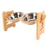 Raised Dog Bowls Stand 15 Degree Tilted Anti Slip Adjustable Dog Dish with 2 Stainless Steel Bowls F
