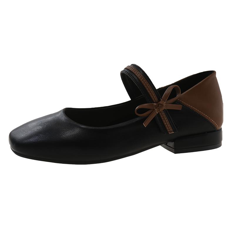 Fashion 2024 High Quality Flats Square Head Casual Comfortable Women's Shoes New Non-slip Outdoors Butterfly Knot Shoes for Women