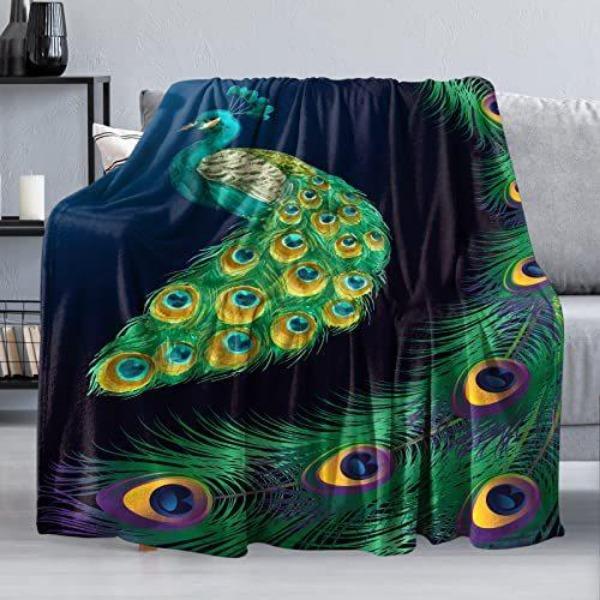 

Фланелевое одеяло с принтом павлина Супермягкое Удобное Теплое одеяло Легкое одеяло 70x100cm
