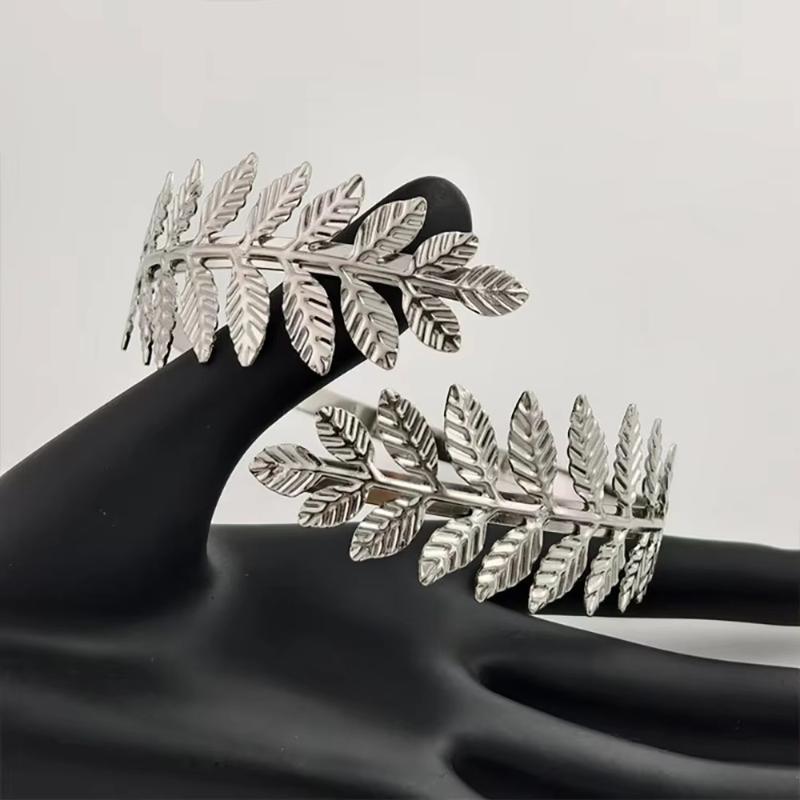 Metal Leaf Upper Arm Bracelet Greek Roman Style Gold Delicate Jewelry for Women Festival Holiday Gift